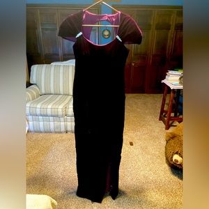 Vintage Purple velvet gown with slit; size 10; by Unite!